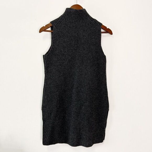 Theory Embree Charmant Mock-Neck Sleeveless Sweater in Dark Charcoal - Picture 4 of 10